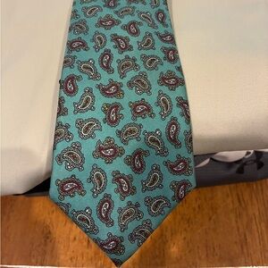 Carl Michaels tie. Paisley Patterned Tie - Teal and Burgundy